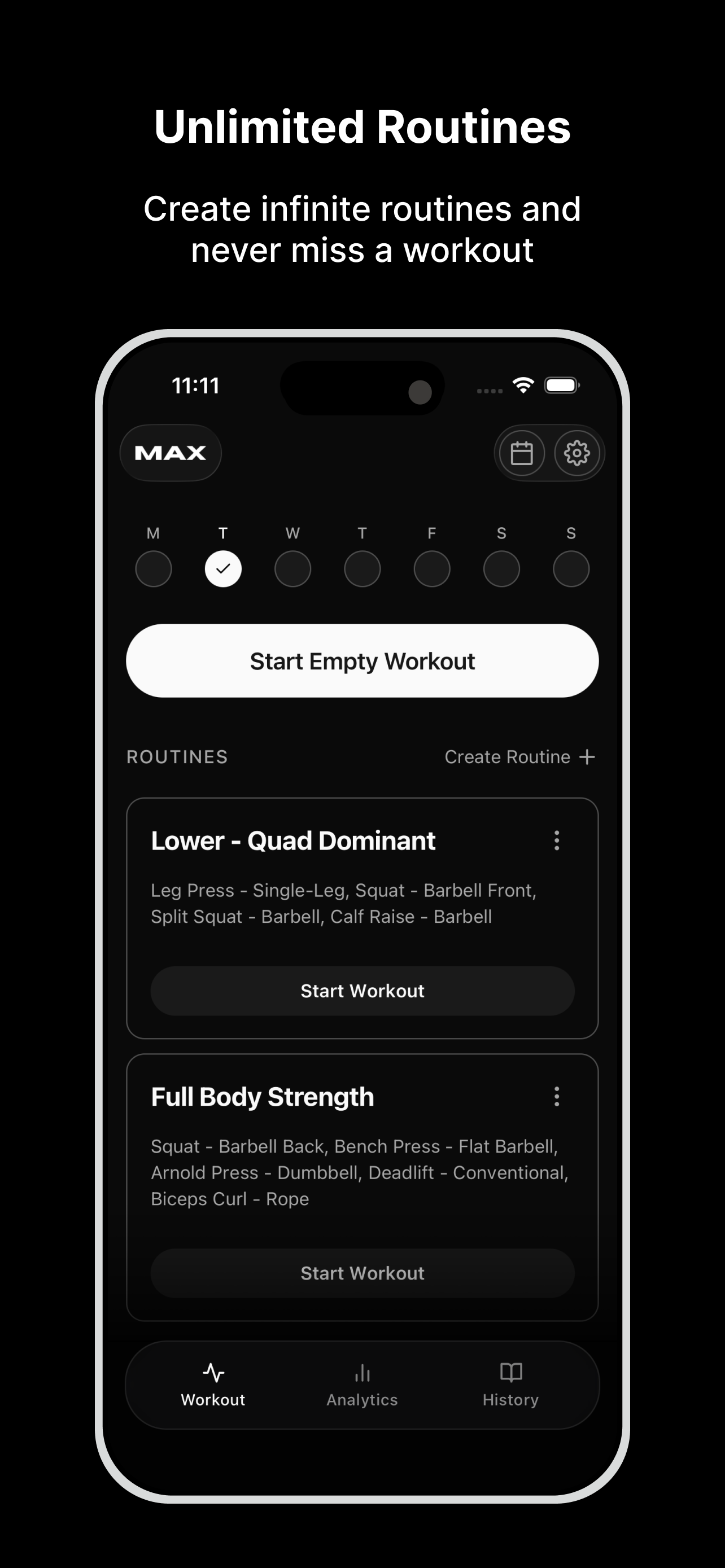 Max: Unlimited Workout Tracker