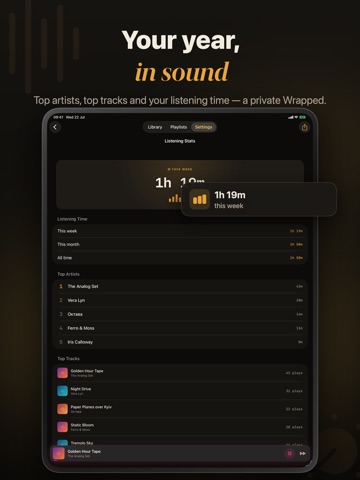 Hushplay: Offline Music Player iPad screenshot
