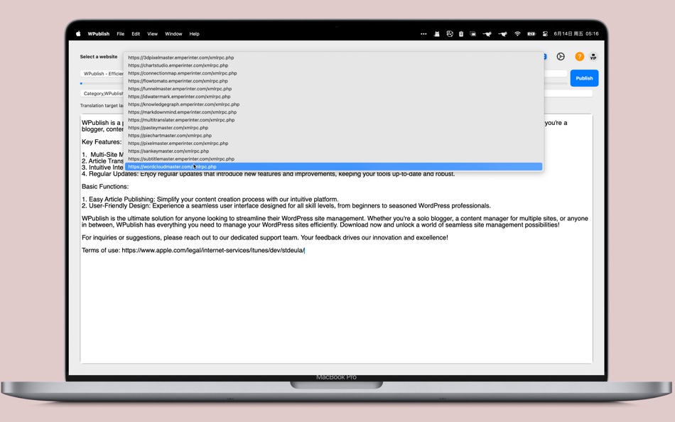 #4. WPublish (macOS) Podle: 辉章 何