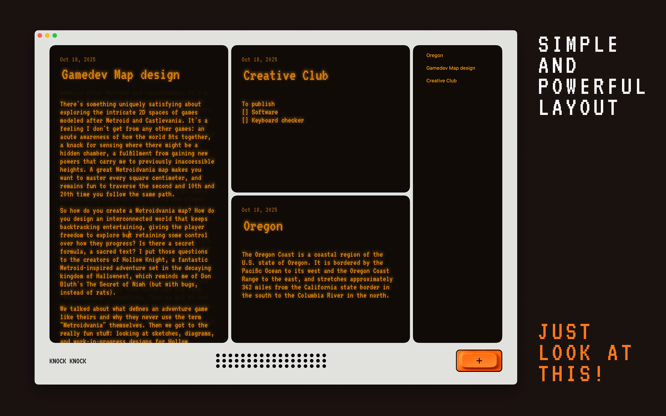 KNOCKKNOCK / Retro Notes