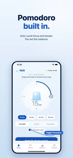 Melt: Focus & Pomodoro Timer screenshot 3