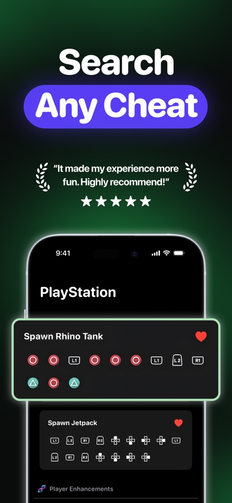 GTA San Andreas Cheats & Codes - Los usuarios pueden encontrar cualquier truco deseado mediante una barra de búsqueda intuitiva, que muestra códigos de truco detallados para PlayStation, facilitando la implementación en el juego.