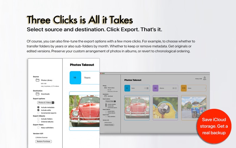 Screenshot #2 pour Photos Takeout for iCloud, Mac