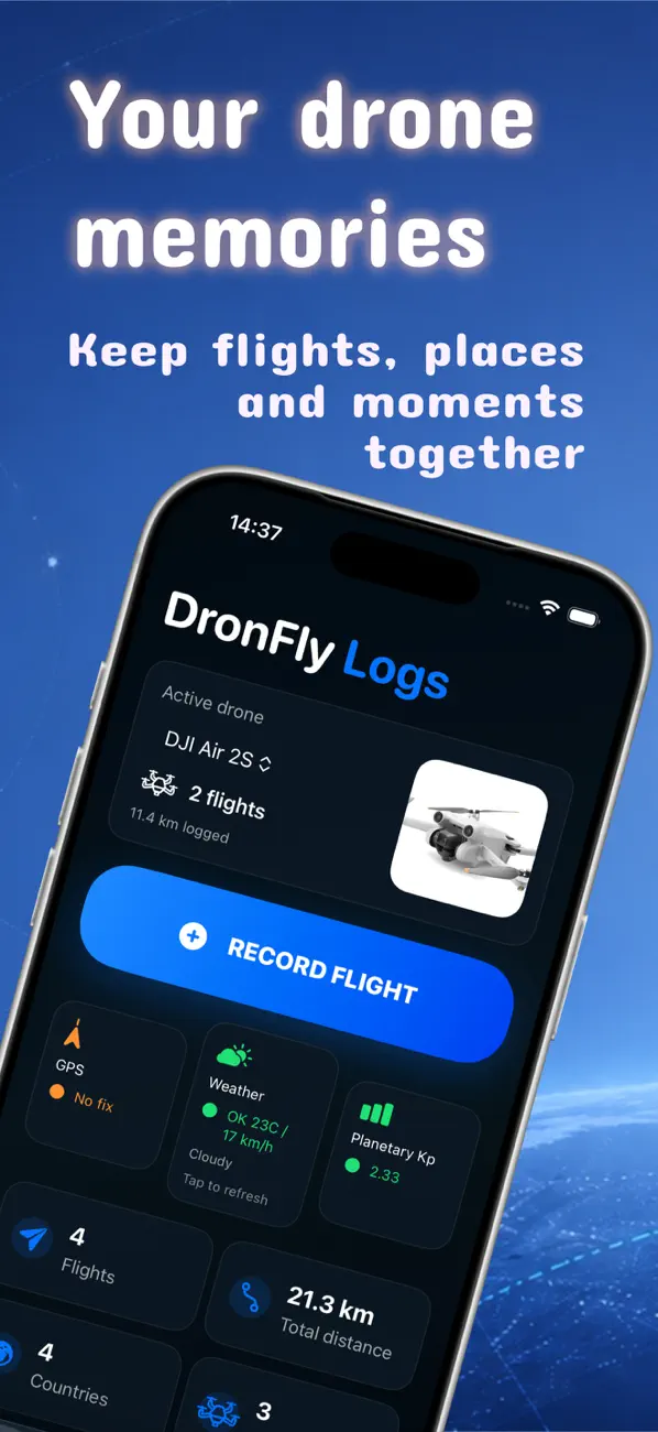 Screenshot #1 pour DroneFly Logs: Drone Pilot