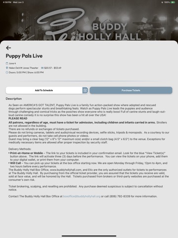 The Buddy Holly Hall iPad screenshot