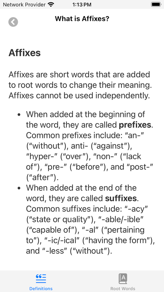 #1. Prefix, Suffix & Root Words (iOS) 由: Jakir Hossain