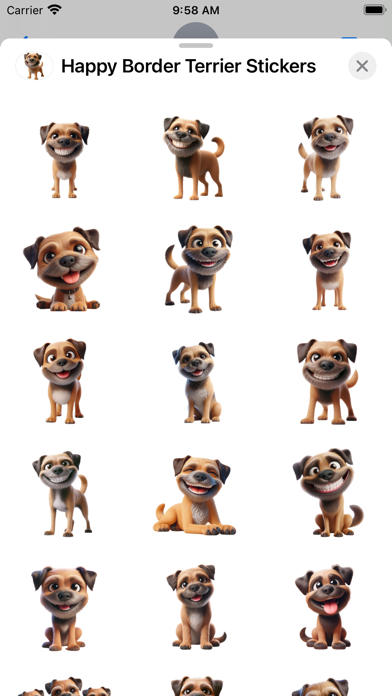 Screenshot #2 pour Happy Border Terrier Stickers