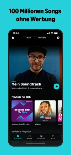 Screenshot von Amazon Music: Musik & Podcasts auf dem iPhone 1