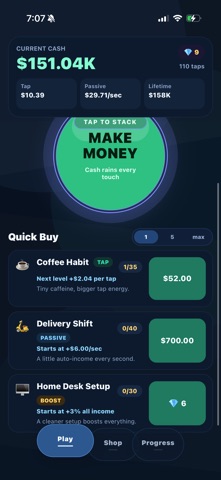 Broke to Billionaire: Tycoon iPhone screenshot
