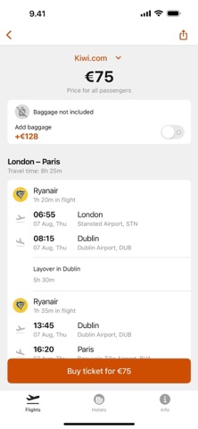 Cheap flights — All airlines iPhone screenshot