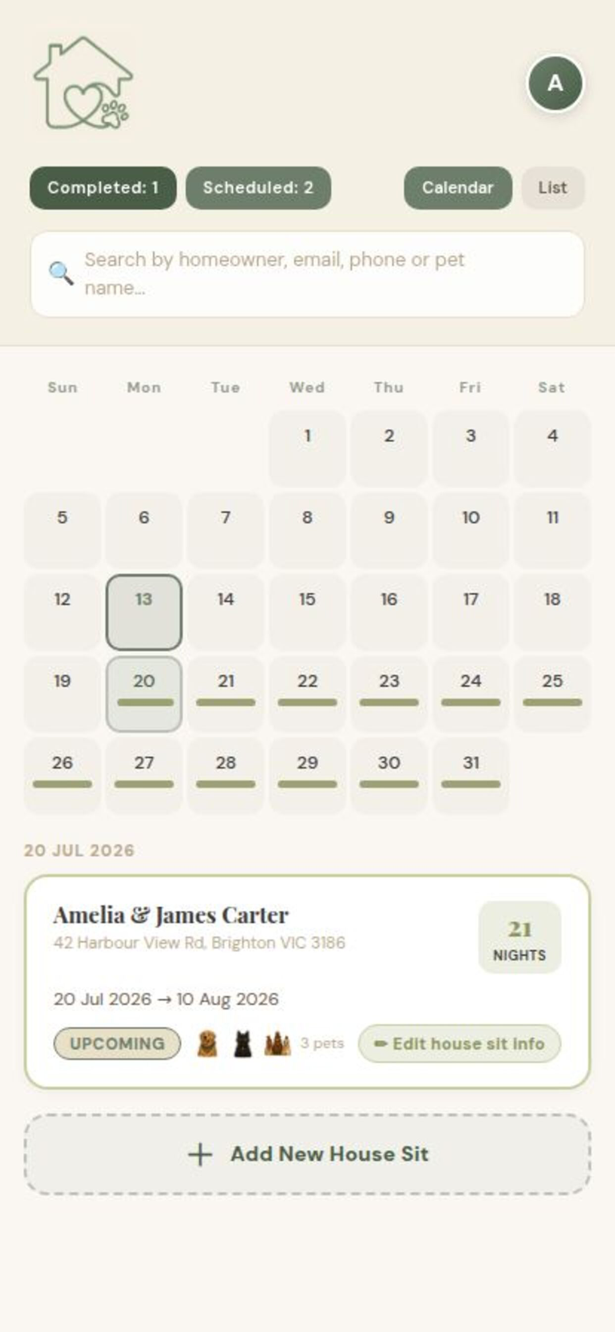 House Sit Planner screenshot 3