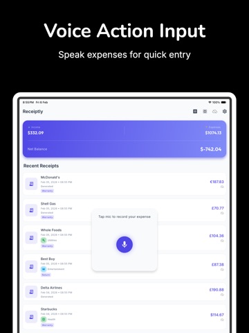 Receiptly : AI Expense Tracker iPad screenshot