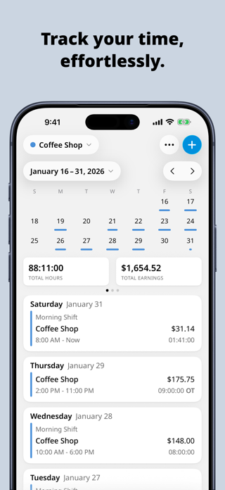 Clock In: Work Hours Tracker Screenshot 1 of 8