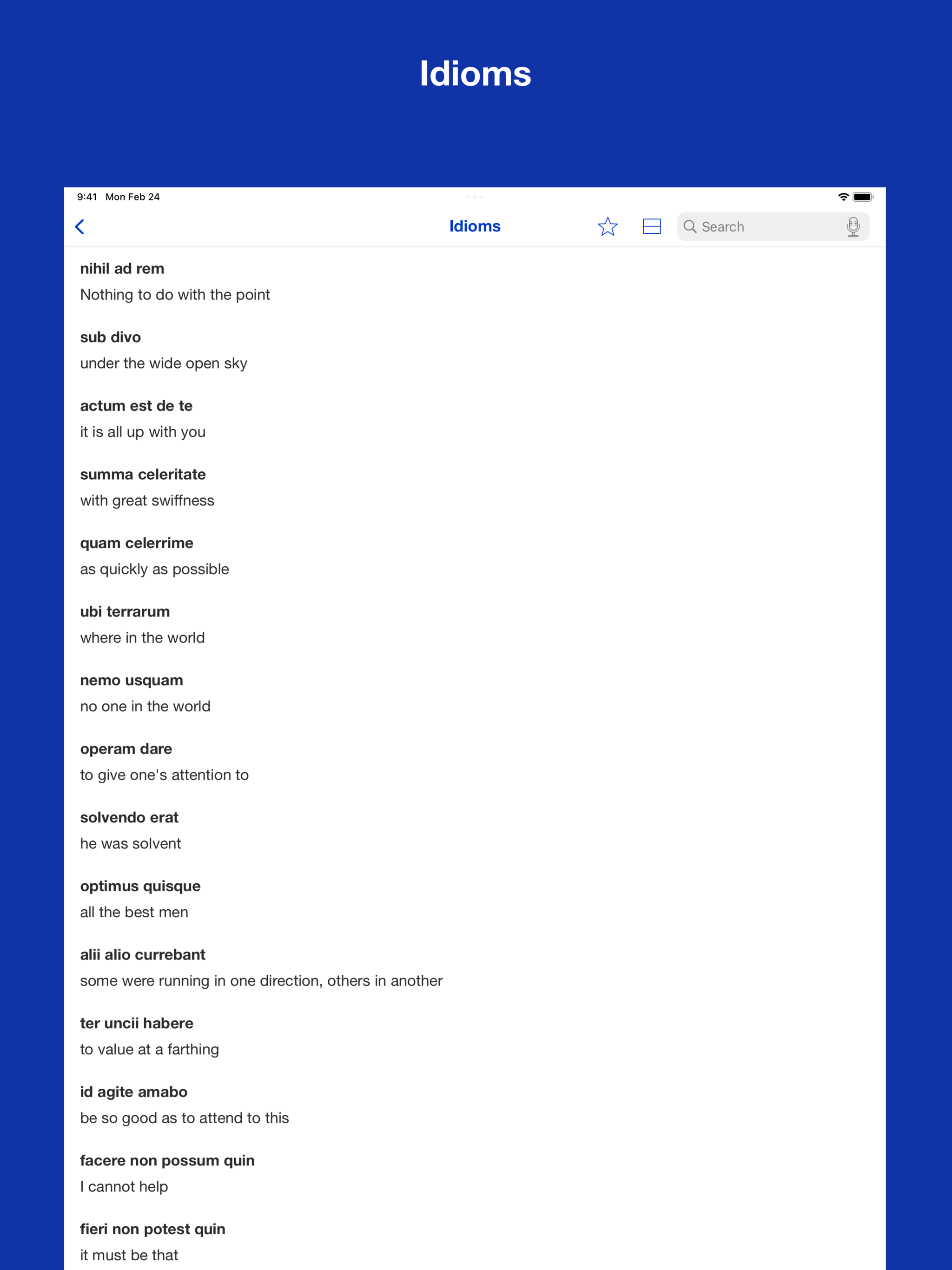 Latin phrases and vocabulary screenshot 13