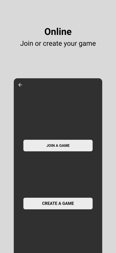 Buzzer connect - Cet écran guide les utilisateurs vers le jeu en ligne, présentant des 'Boutons d'action clairs' pour rejoindre ou créer une nouvelle session de jeu.