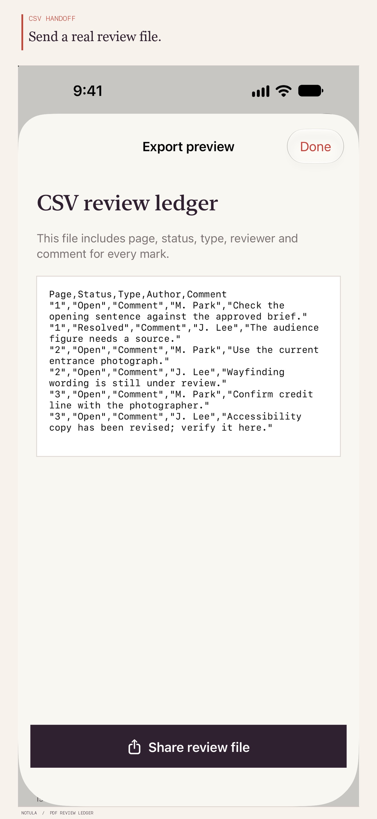 Screenshot 4 of Notula: PDF Review Ledger
