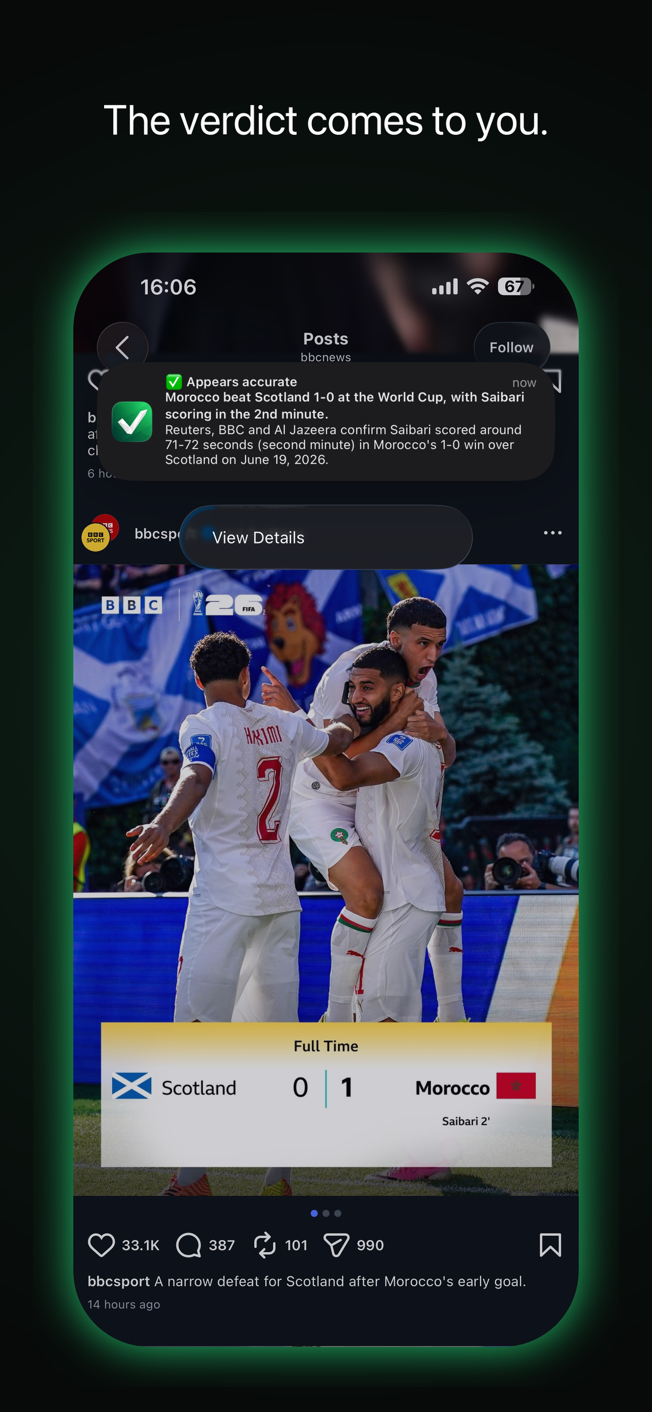 Verdict: Fact Check screenshot 3