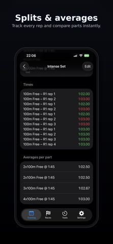 Tracked - Swim Training Log screenshot