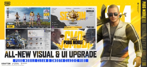 PUBG MOBILE - La aplicación presenta una renovada interfaz de usuario, revelando pantallas de perfil de jugador con el rango 'Conqueror' y opciones detalladas de personalización de personaje.