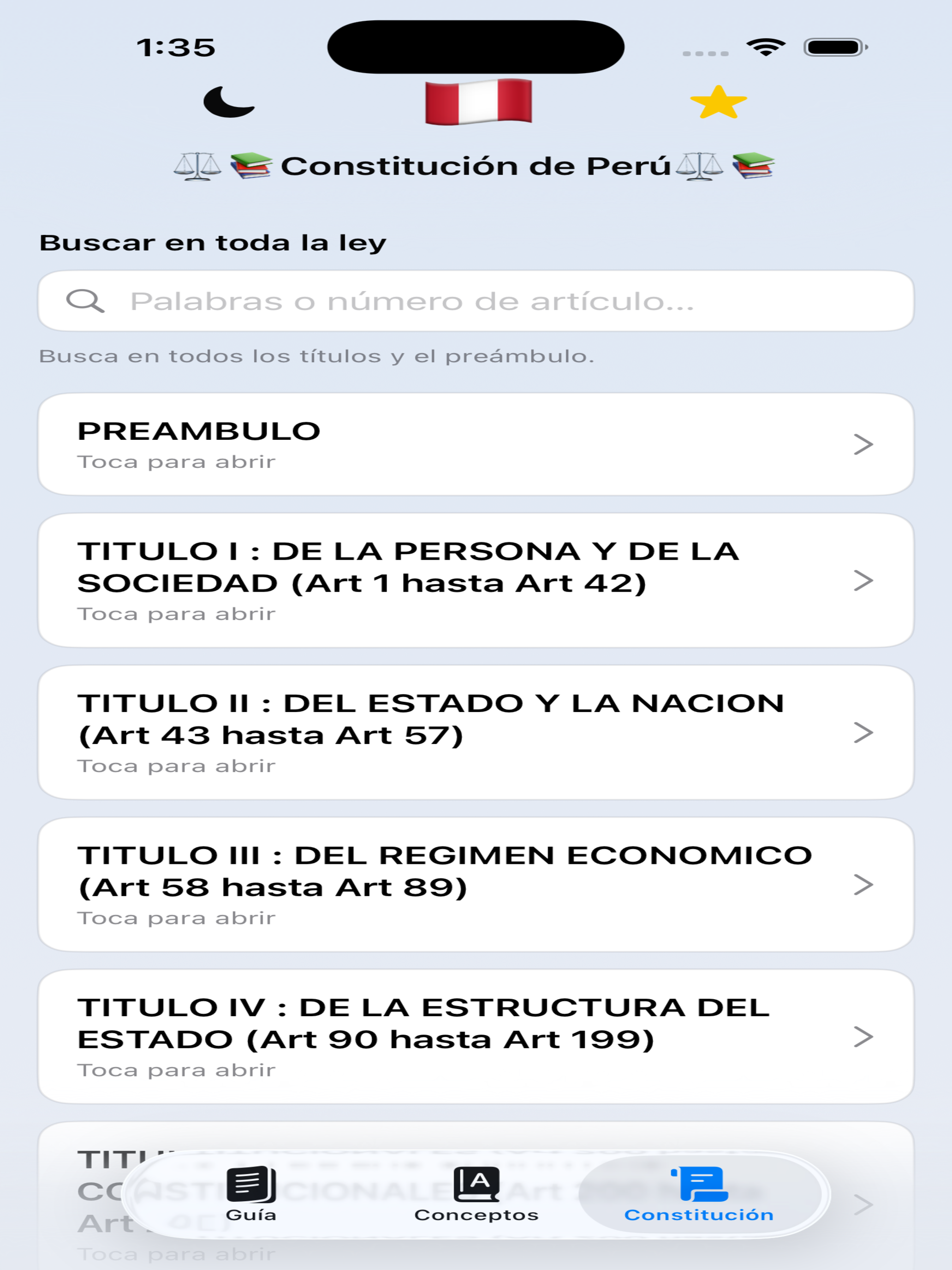 Constitución de Perú screenshot 9
