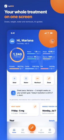 myMON: GLP-1 Dose & Weight Screenshot 1 of 6