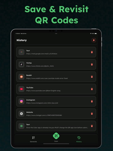 Quick QR Generator Pro iPad screenshot