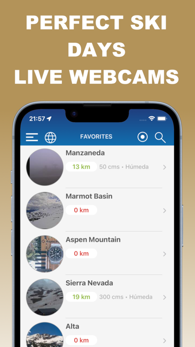 Screenshot #1 pour Stations Ski - Pistes, Webcams