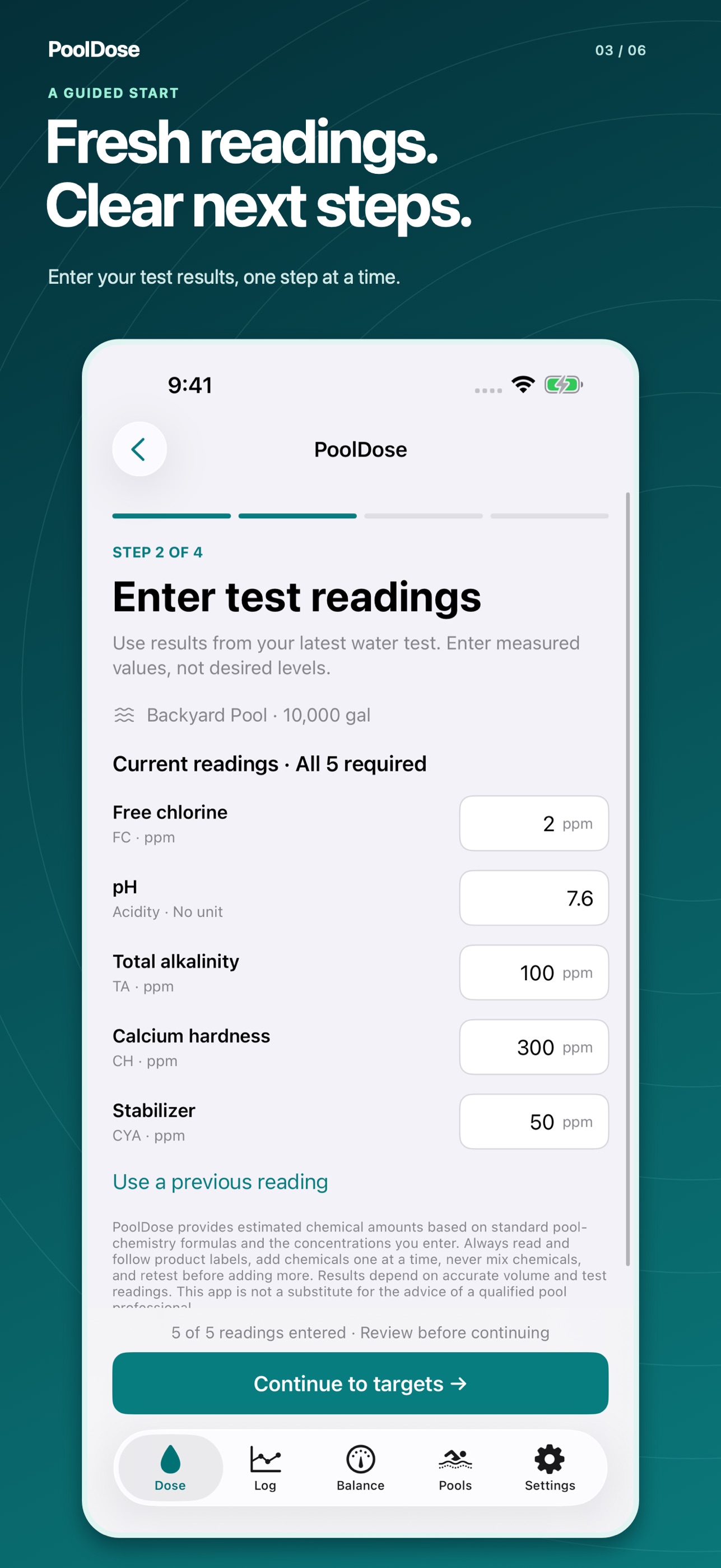 Screenshot 3 of PoolDose - Pool Chemistry Calc