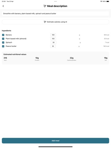 Yumio AI - Calorie Tracker iPad screenshot