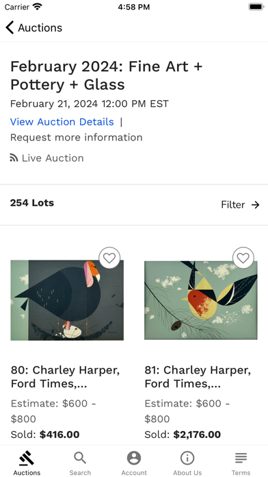 Caza Sikes Live Bidding Screenshot