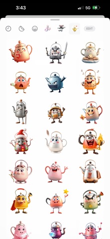 Whistling Kettle Stickers iPhone screenshot