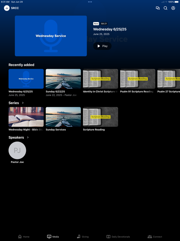 Solid Rock Christian Church iPad screenshot 2 - Education app