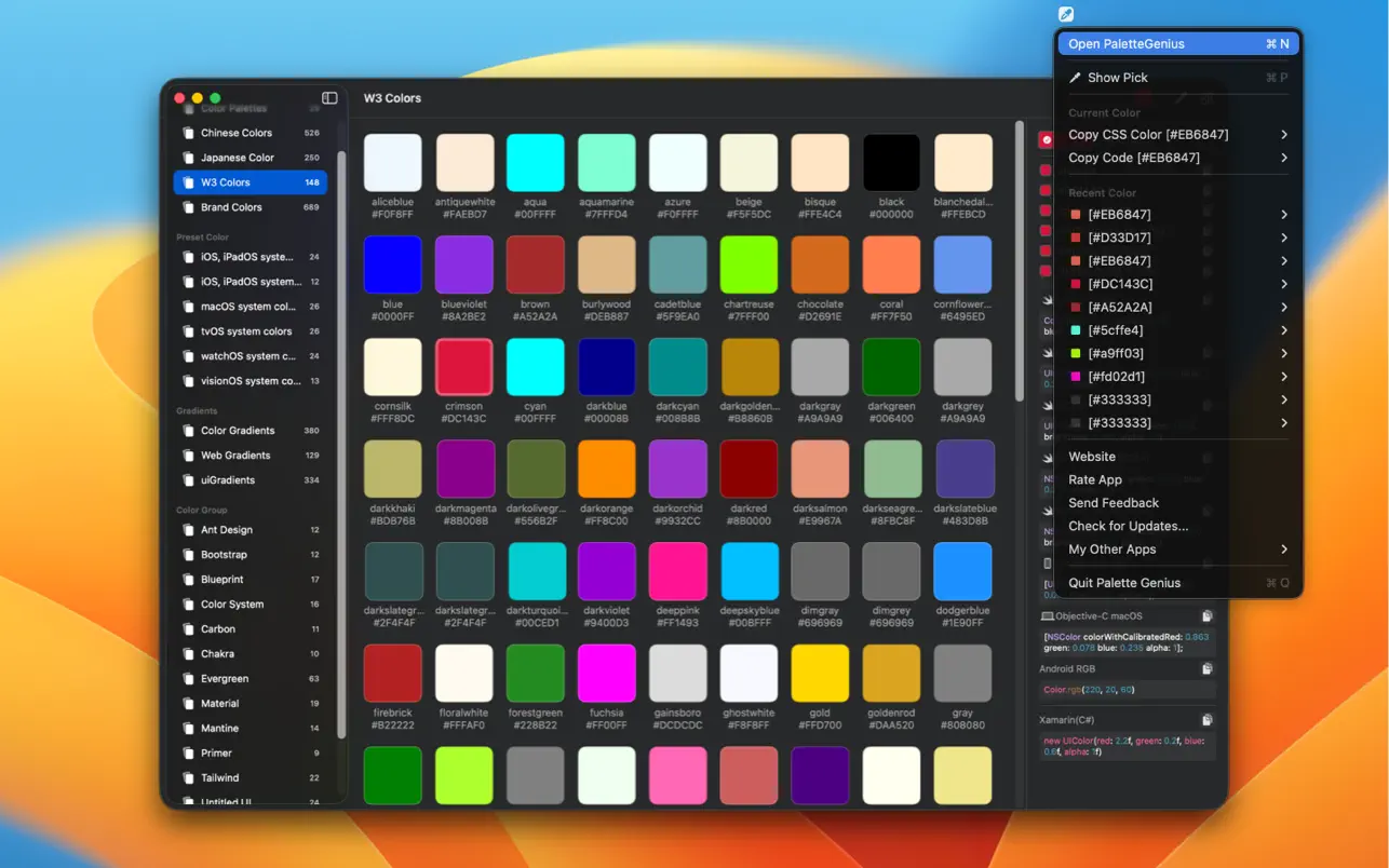 #1. Palette Genius (macOS) 由: 楚江 王