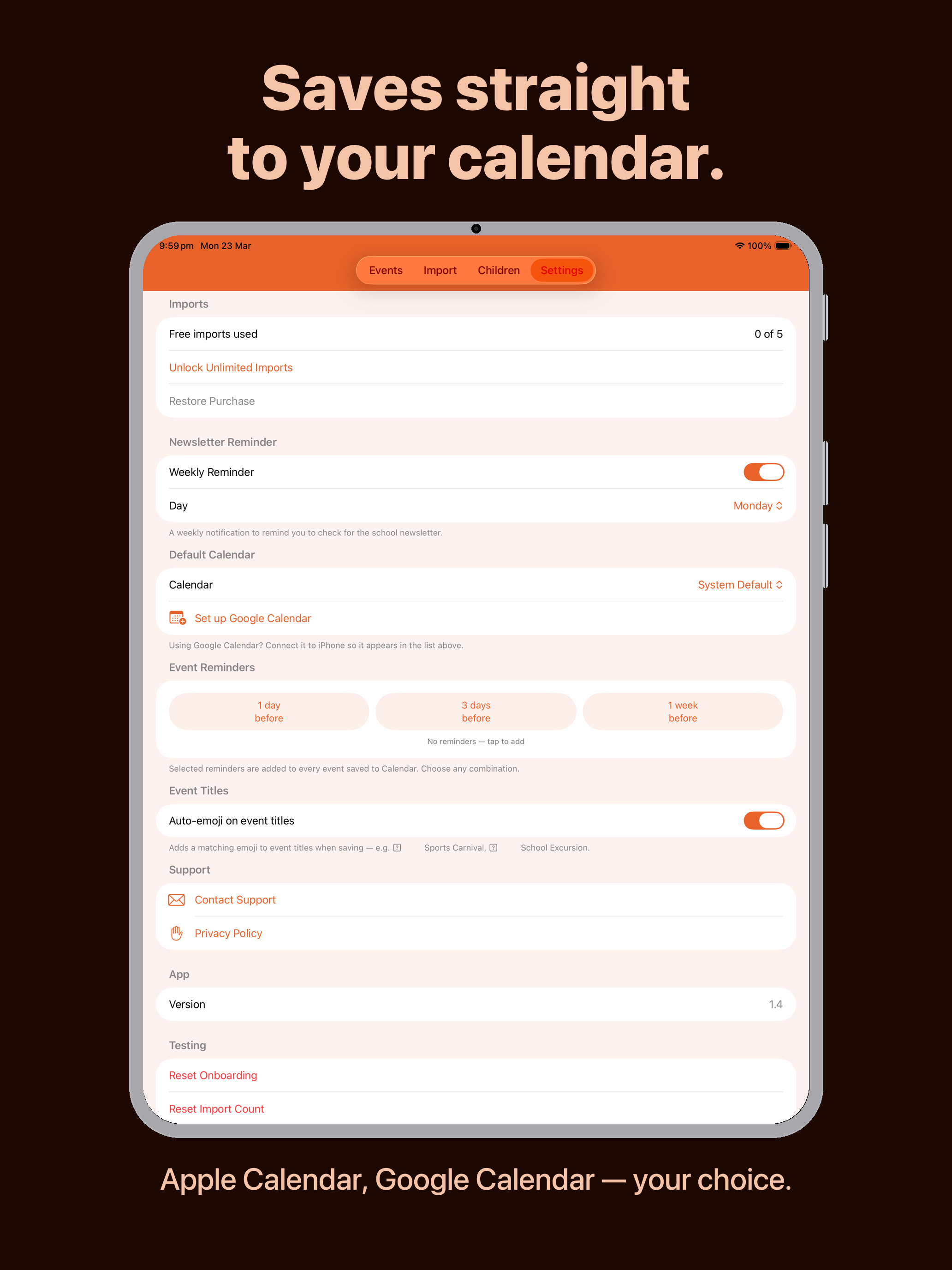 Sorted - Calendar Importer