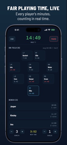 Fair Play: Soccer Subs app screenshot
