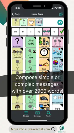 Captura de pantalla de Weave Chat AAC en iPhone 1
