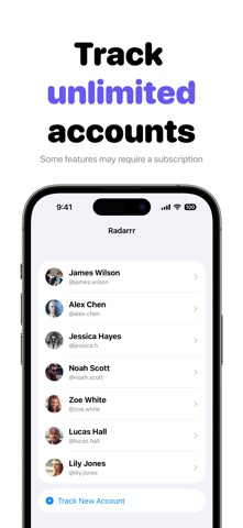 Recent Follow Tracker: Radarrr iPhone screenshot
