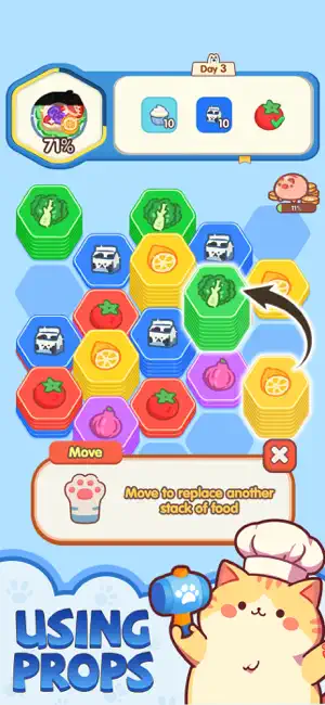 Hexa Food Sort - Match Color screenshot 2