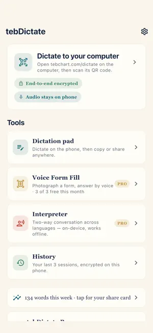 tebDictate screenshot 2