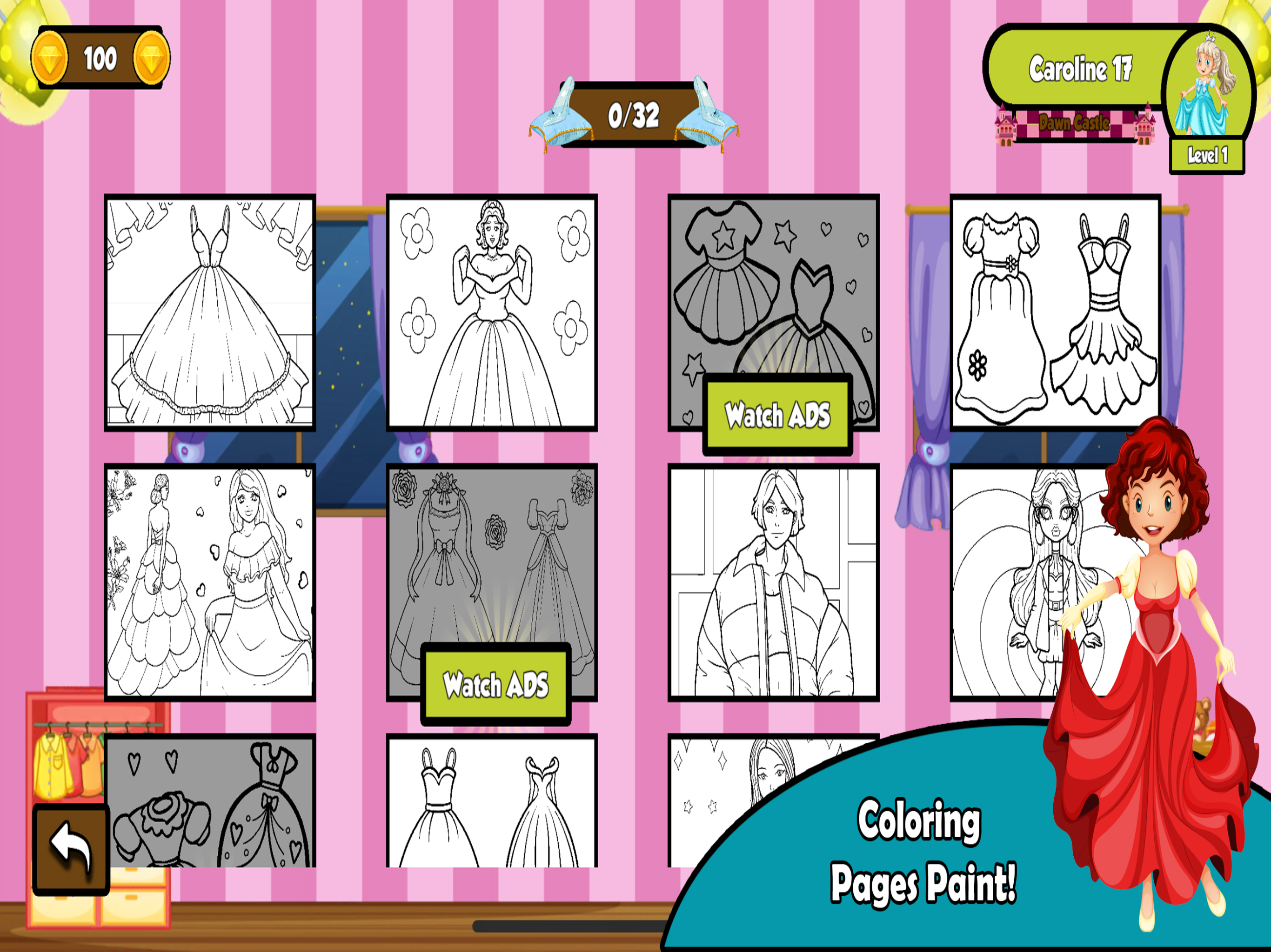 Glitter Dress Coloring Games screenshot 10