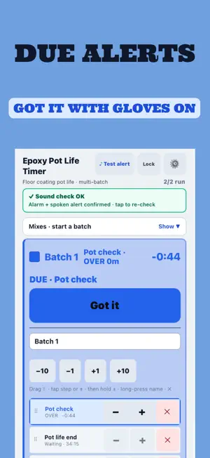 Epoxy Pot Life Timer screenshot 3