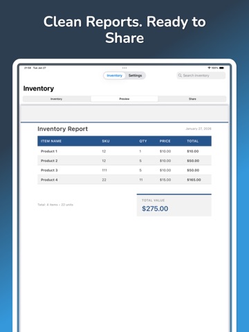 Inventory: Product Tracker App iPad screenshot