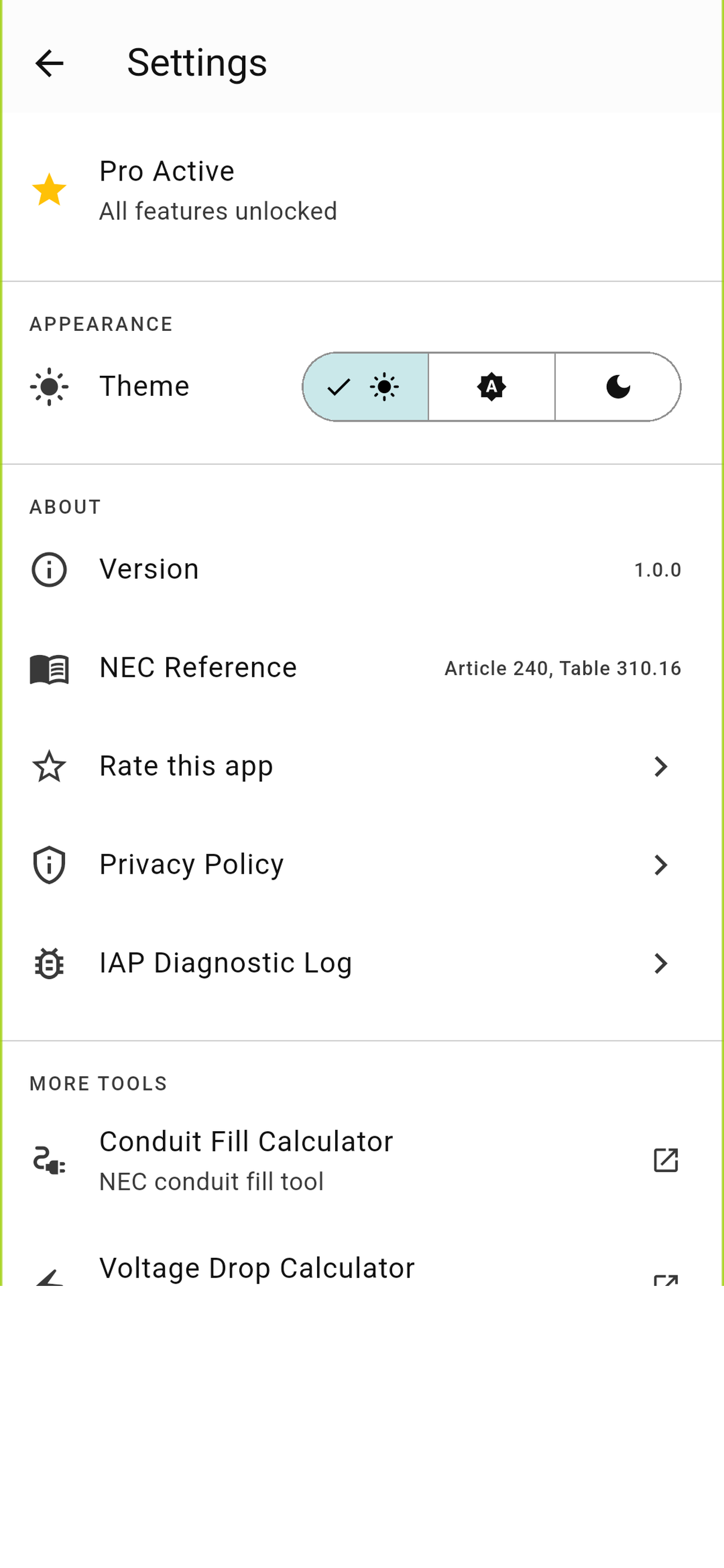 Breaker Size Calc NEC screenshot 4