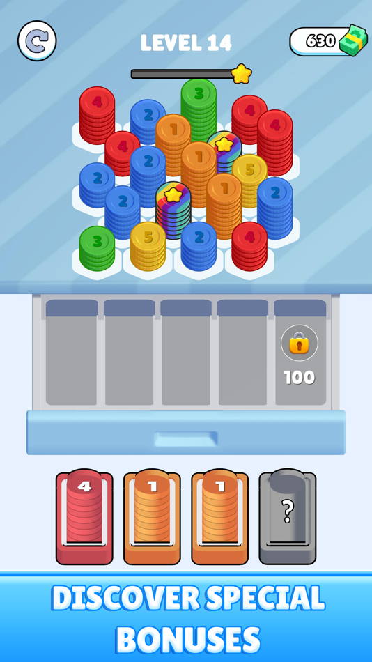 #4. Coins Sort Jam (iOS) By: Clement ETIENNE