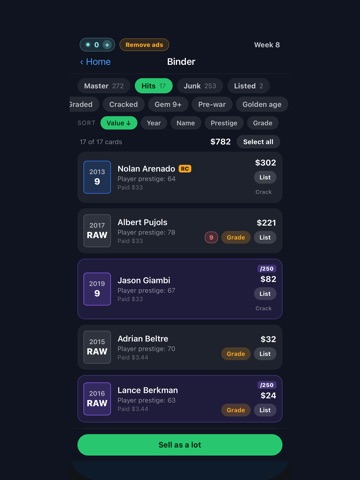 Slab: Baseball Card Dealer iPad screenshot