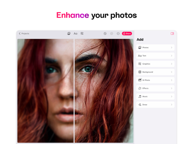 Bazaart AI Photo Editor Design תמונות מסך