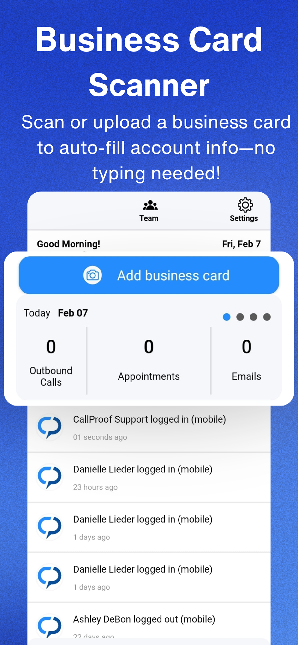 CallProof CRM - Sales Routing