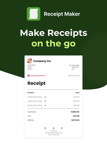 Receipt Maker iPad screenshot