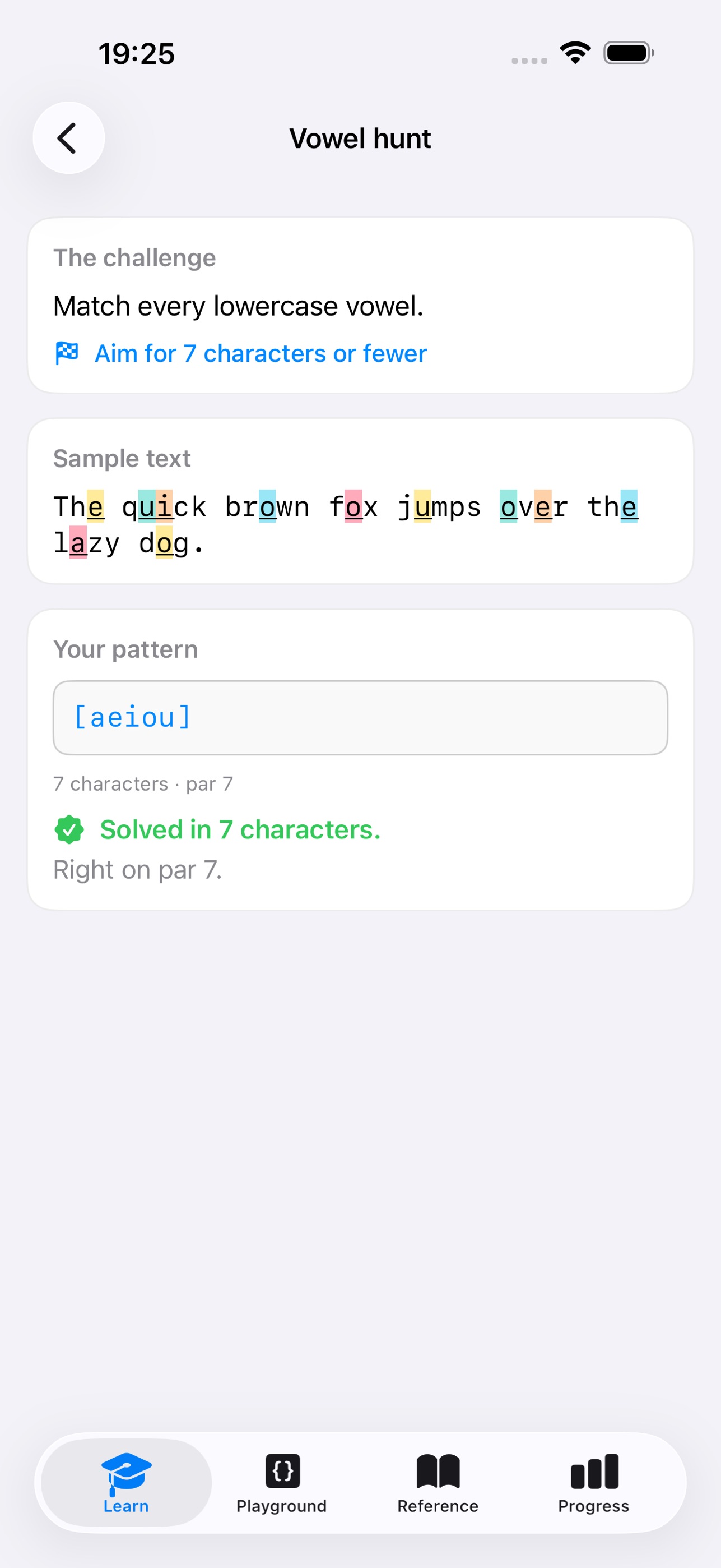 Screenshot 1 of Regexcellent: Learn Regex