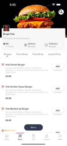 Burger Hub iPhone screenshot